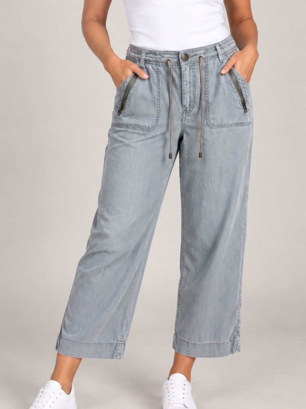 Sonoma Gray Cropped  Wide-Leg Pants